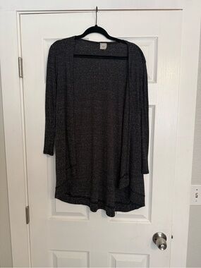 Pinstripe Cardigan in Charcoal Black